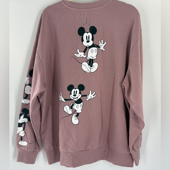 Mickey Mouse Disney Cartoons All Over Print Sweatshirt Pink SZ XL - Picture 7 of 10